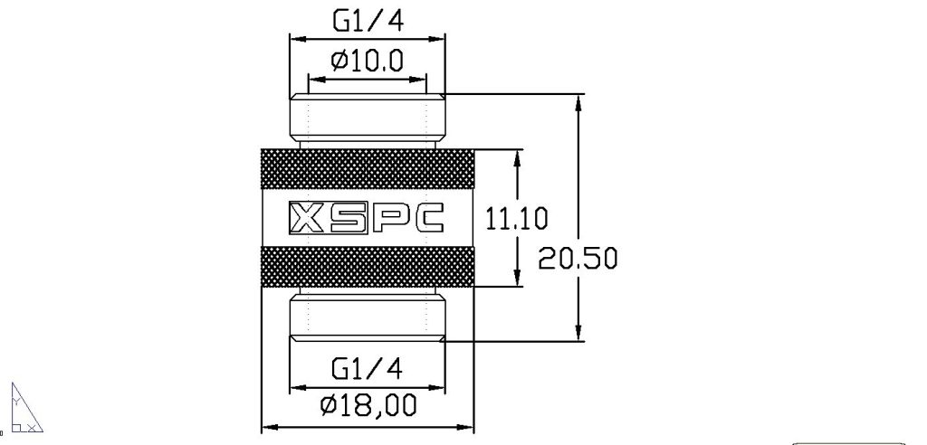 XSPC G1/4 11mm Male to Male Rotary Fitting - Black Chrome : image 3