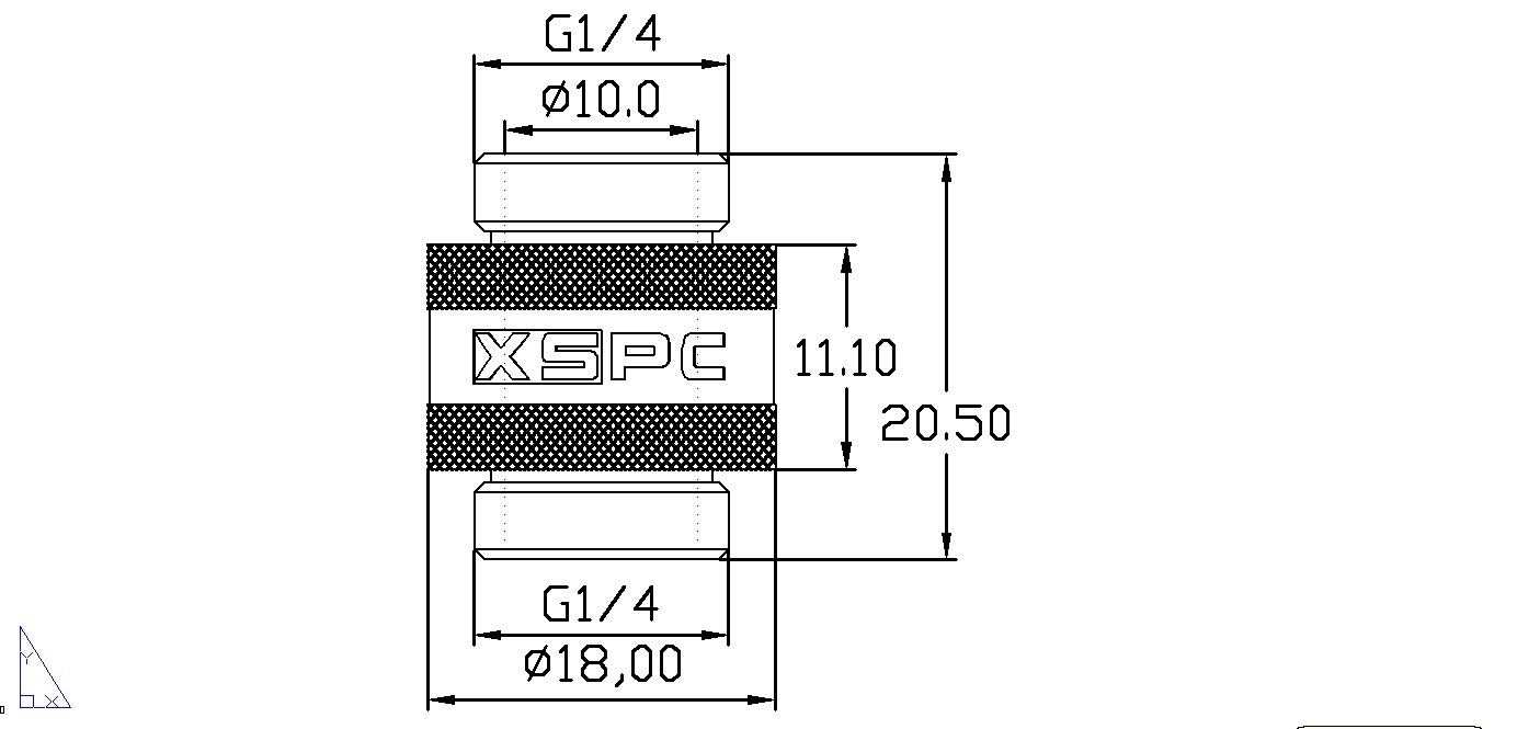 XSPC G1/4 11mm Male to Male Rotary Fitting - Black Chrome : image 3