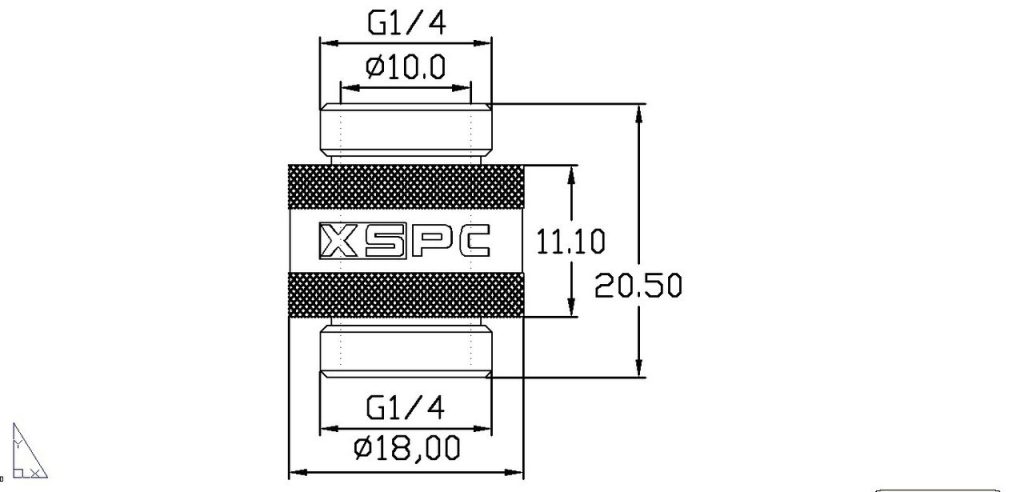 XSPC G1/4 11mm Male to Male Rotary Fitting - Chrome