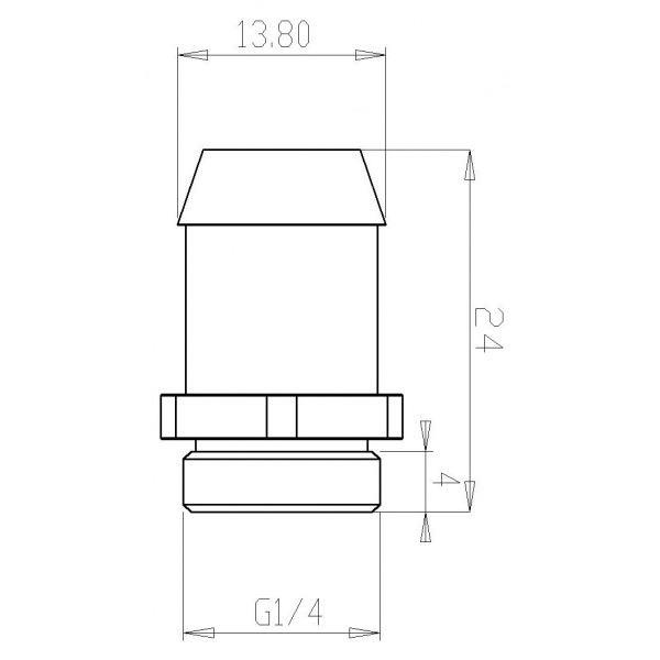 XSPC G1/4 - 1/2 Hose Tail Barb - Chrome