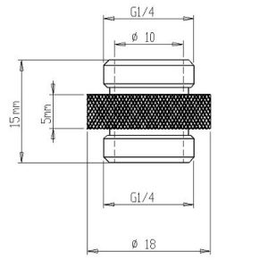 XSPC G1/4 5mm Male to Male Fitting - Matte Black