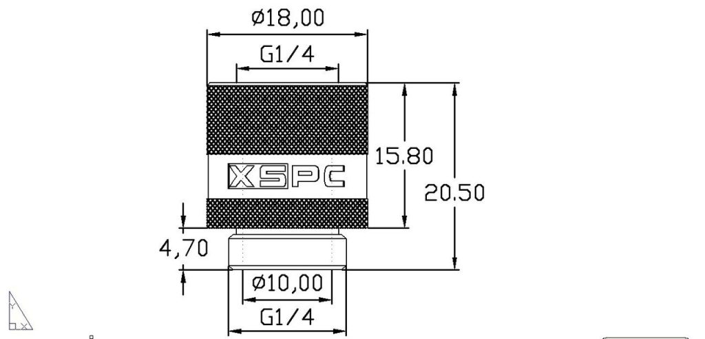 XSPC G1/4 Male to Female Rotary Fitting - Matte Black