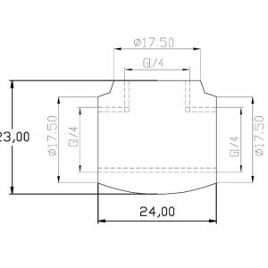 XSPC G1/4, T Fitting - Chrome