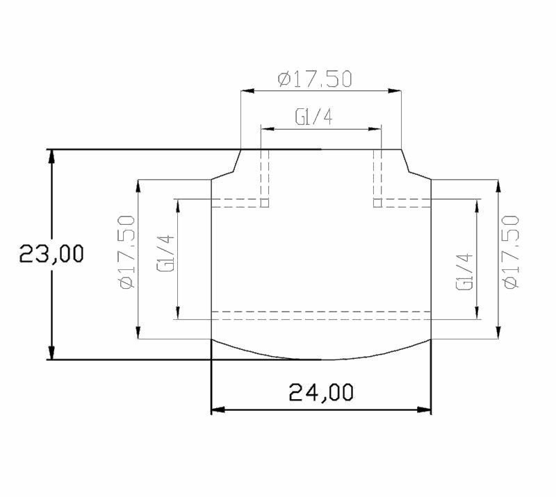 XSPC G1/4, T Fitting - Chrome