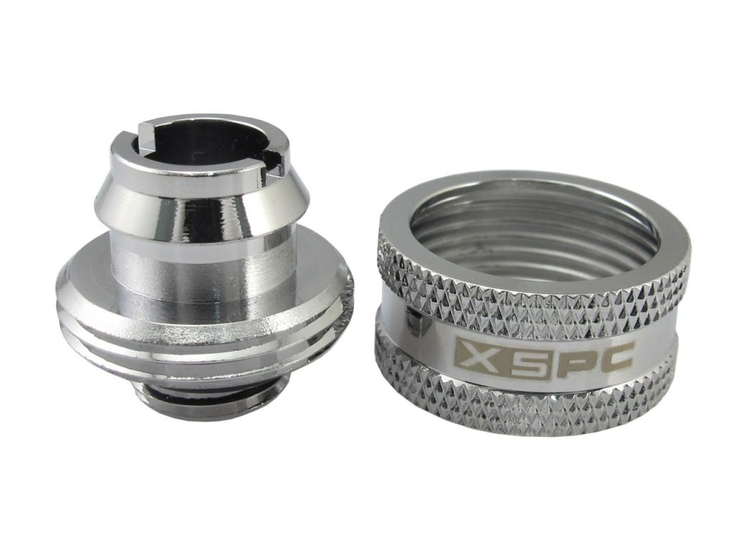 XSPC G1/4 to 1/2 ID 3/4 OD Compression Fitting V2 - Chrome (8 Pack)