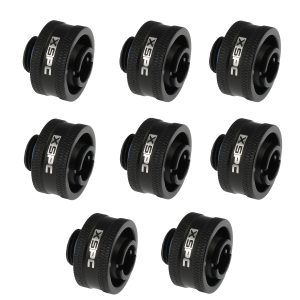 XSPC G1/4 to 1/2 ID 3/4 OD Compression Fitting V2 - Matte Black (8 Pack)