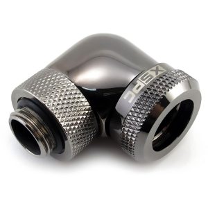 XSPC G1/4 to 14mm Rigid Tubing - 90 Rotary Fitting V2 (Black Chrome) : image 1