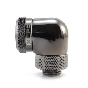 XSPC G1/4 to 14mm Rigid Tubing - 90 Rotary Fitting V2 (Black Chrome) : image 3