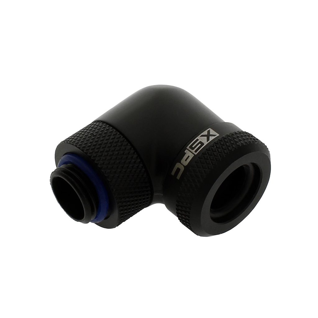 XSPC G1/4 to 14mm Rigid Tubing - 90 Rotary Fitting V2 (Matt Black) : image 1