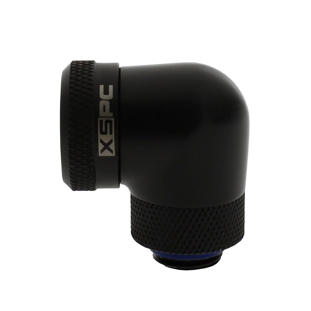 XSPC G1/4 to 14mm Rigid Tubing - 90 Rotary Fitting V2 (Matt Black) : image 2