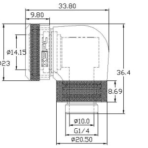 XSPC G1/4 to 14mm Rigid Tubing - 90 Rotary Fitting V2 (Matt Black) : image 4