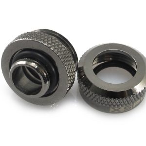 XSPC G1/4 to 14mm Rigid Tubing Triple Seal Fitting - Black Chrome (8 Pack)