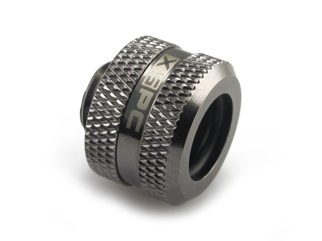 XSPC G1/4 to 14mm Rigid Tubing Triple Seal Fitting - Black Chrome