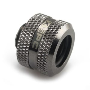XSPC G1/4 to 14mm Rigid Tubing Triple Seal Fitting - Black Chrome
