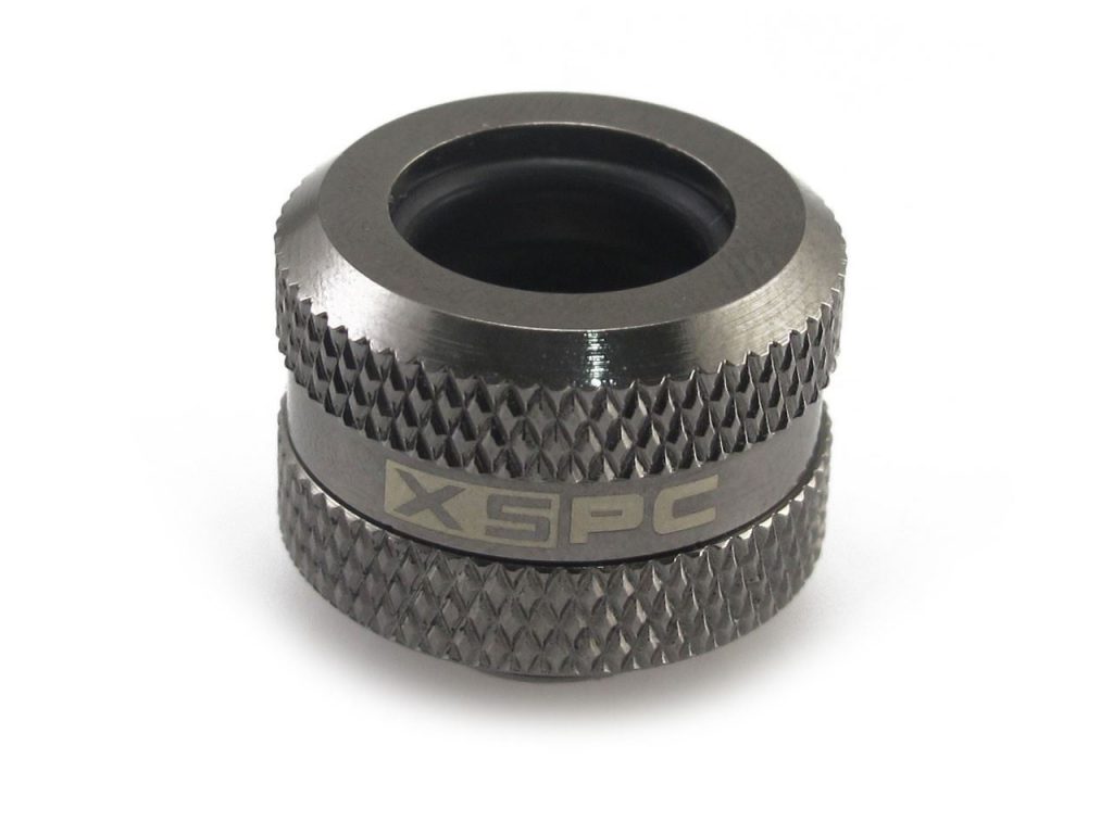 XSPC G1/4 to 14mm Rigid Tubing Triple Seal Fitting - Black Chrome
