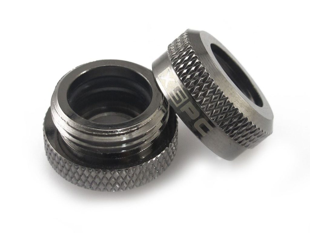 XSPC G1/4 to 14mm Rigid Tubing Triple Seal Fitting - Black Chrome