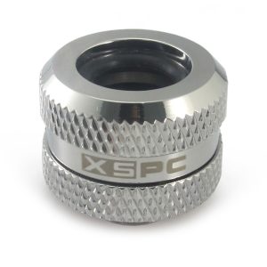 XSPC G1/4 to 14mm Rigid Tubing Triple Seal Fitting - Chrome (8 Pack)