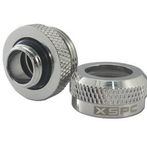 XSPC G1/4 to 14mm Rigid Tubing Triple Seal Fitting - Chrome (8 Pack)