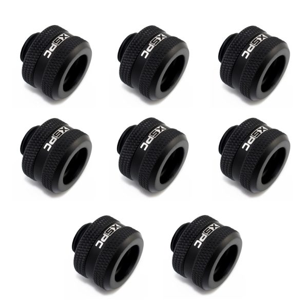 XSPC G1/4 to 14mm Rigid Tubing Triple Seal Fitting – Matte Black (8 Pack)