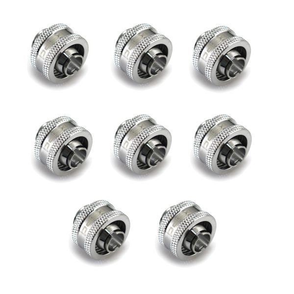 XSPC G1/4 to 3/8 ID 5/8 OD Compression Fitting V2 – Chrome (8 Pack)