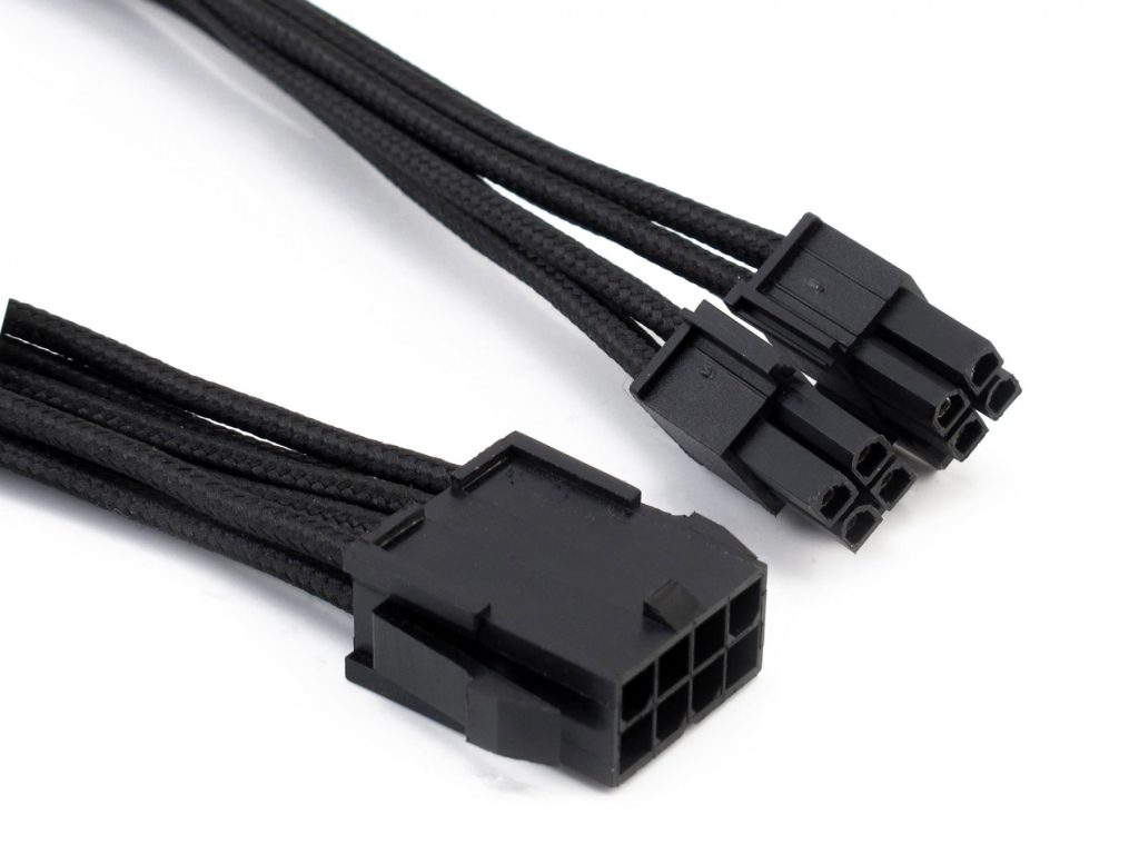 XSPC Premium Sleeved 4+4 EPS Extension Cable (Black)