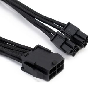 XSPC Premium Sleeved 4+4 EPS Extension Cable (Black)