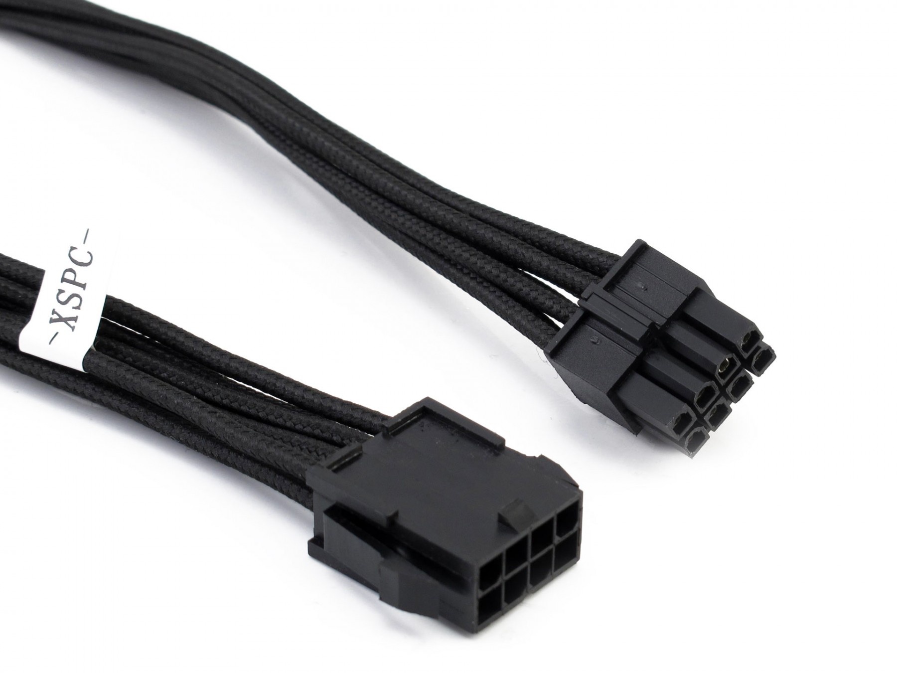 XSPC Premium Sleeved 4+4 EPS Extension Cable (Black)