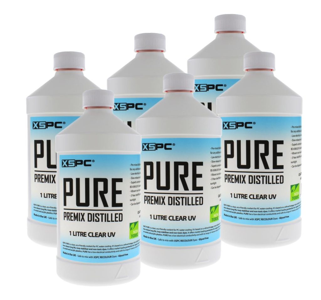 XSPC PURE Premix Distilled Coolant - Clear UV (6 Pack)