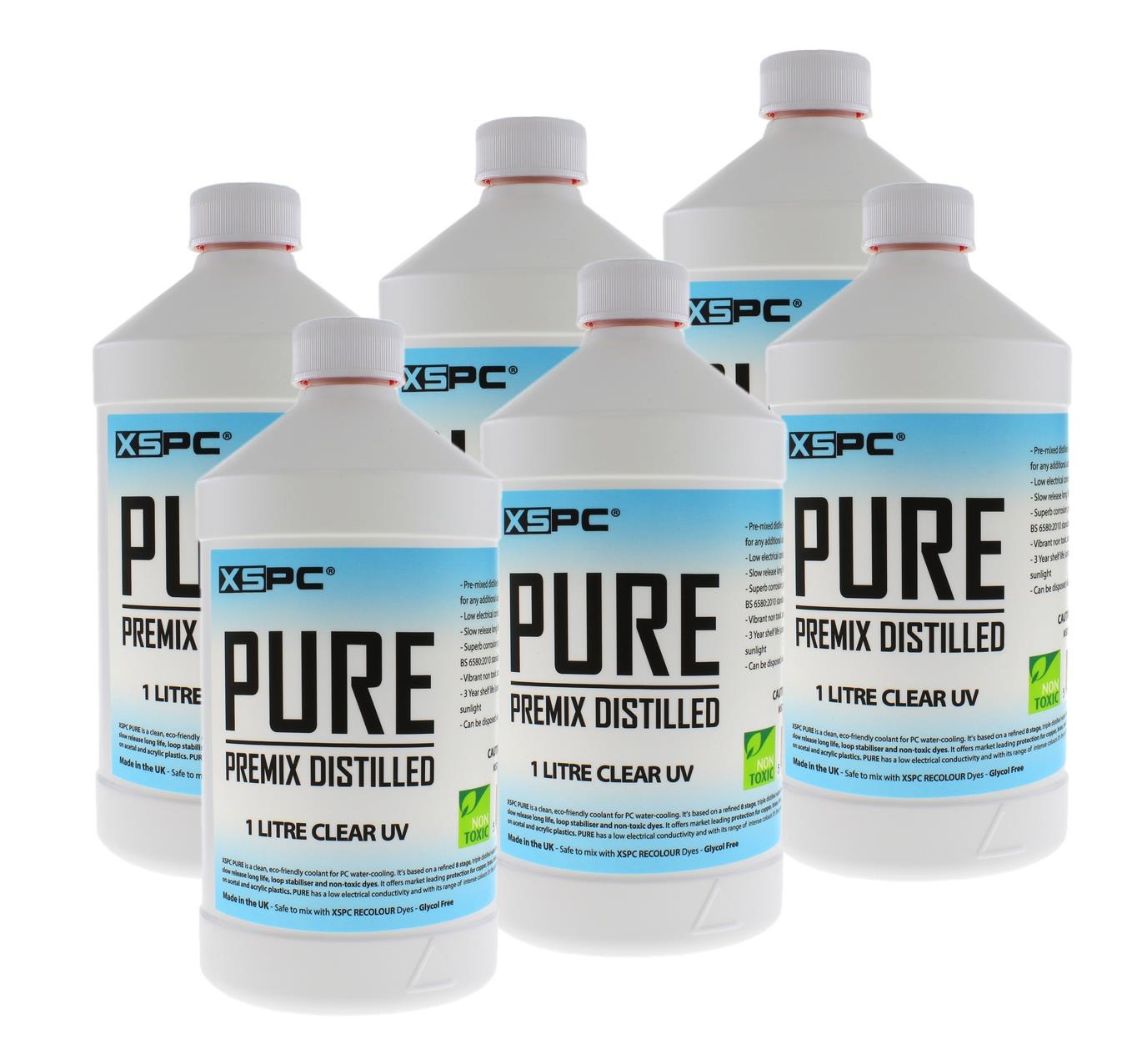 XSPC PURE Premix Distilled Coolant - Clear UV (6 Pack)