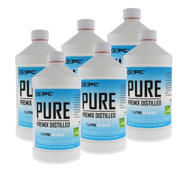 XSPC PURE Premix Distilled Coolant – UV Blue (6 Pack)