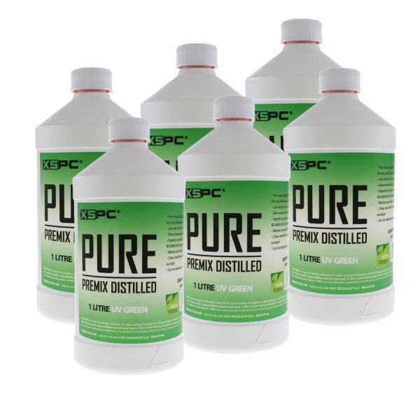 XSPC PURE Premix Distilled Coolant – UV Green (6 Pack)