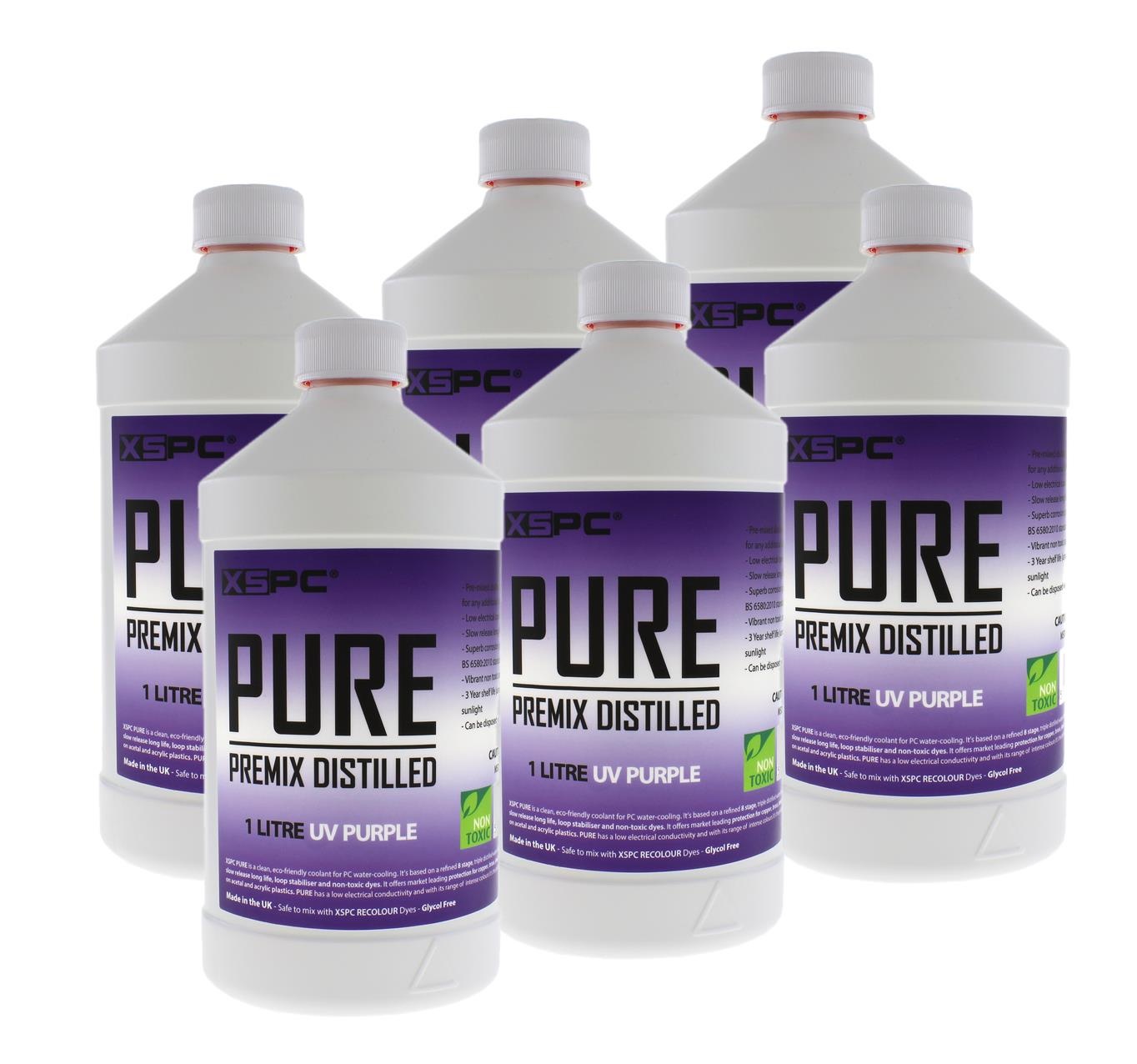 XSPC PURE Premix Distilled Coolant - UV Purple (6 Pack)