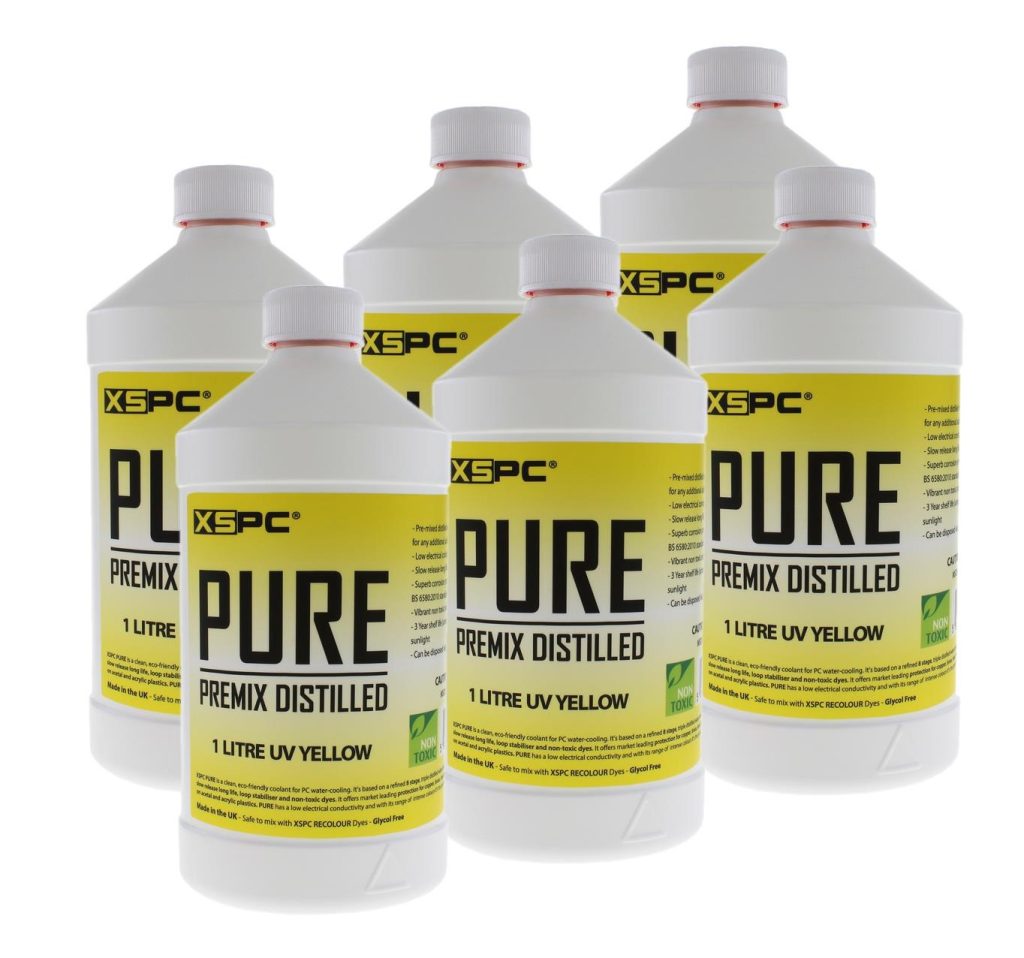XSPC PURE Premix Distilled Coolant - UV Yellow (6 Pack)