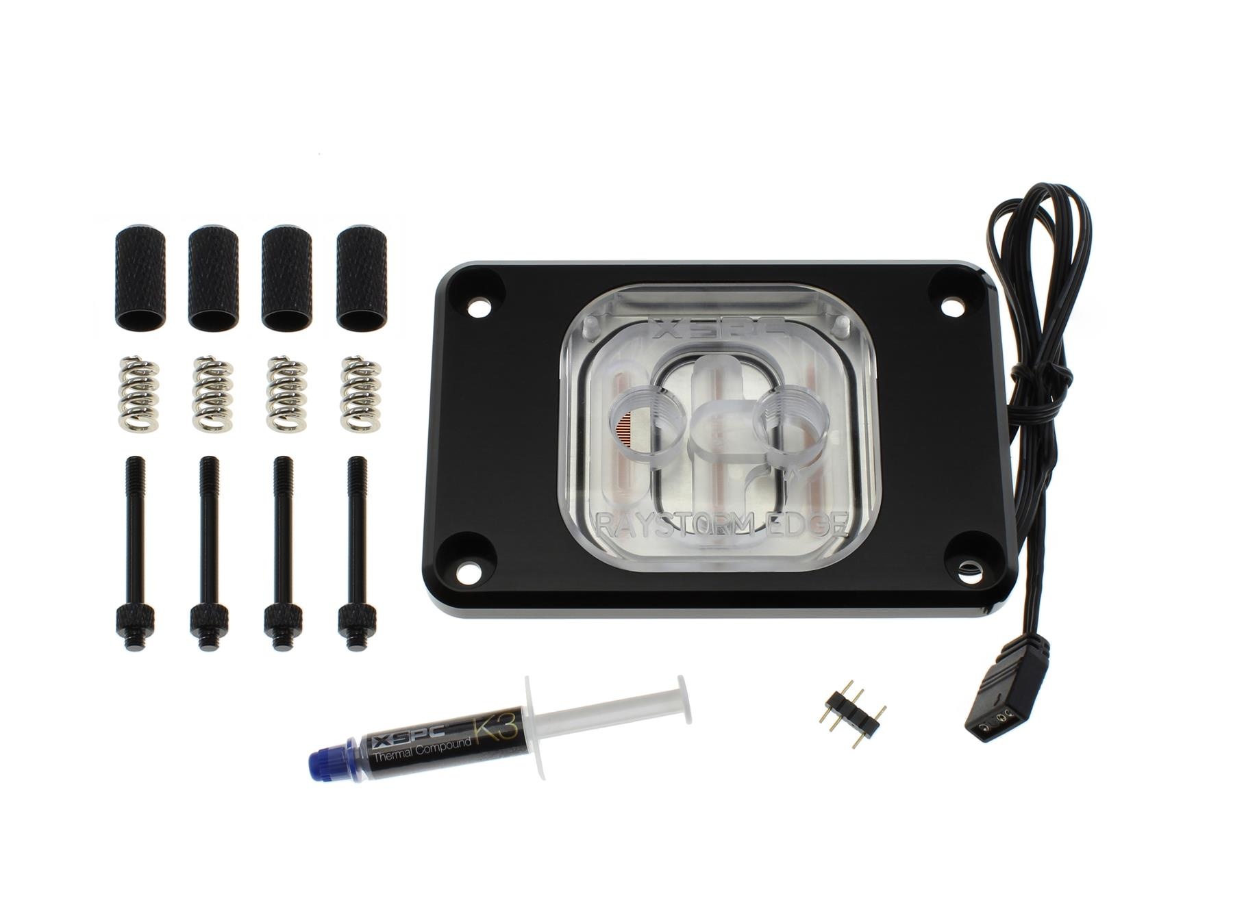 XSPC RayStorm EDGE aRGB CPU Waterblock AMD AM4 / AM5 - Black