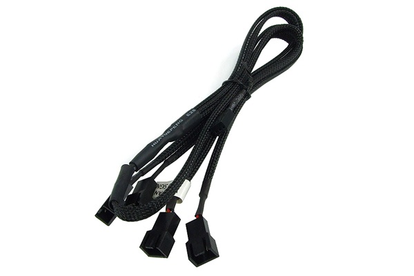 Y-Cable 3Pin Molex to 4x 3Pin Molex 60cm – black