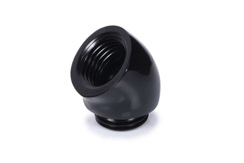 Alphacool icicle angled adapter 45 G1/4 OT to G1/4 IT - black