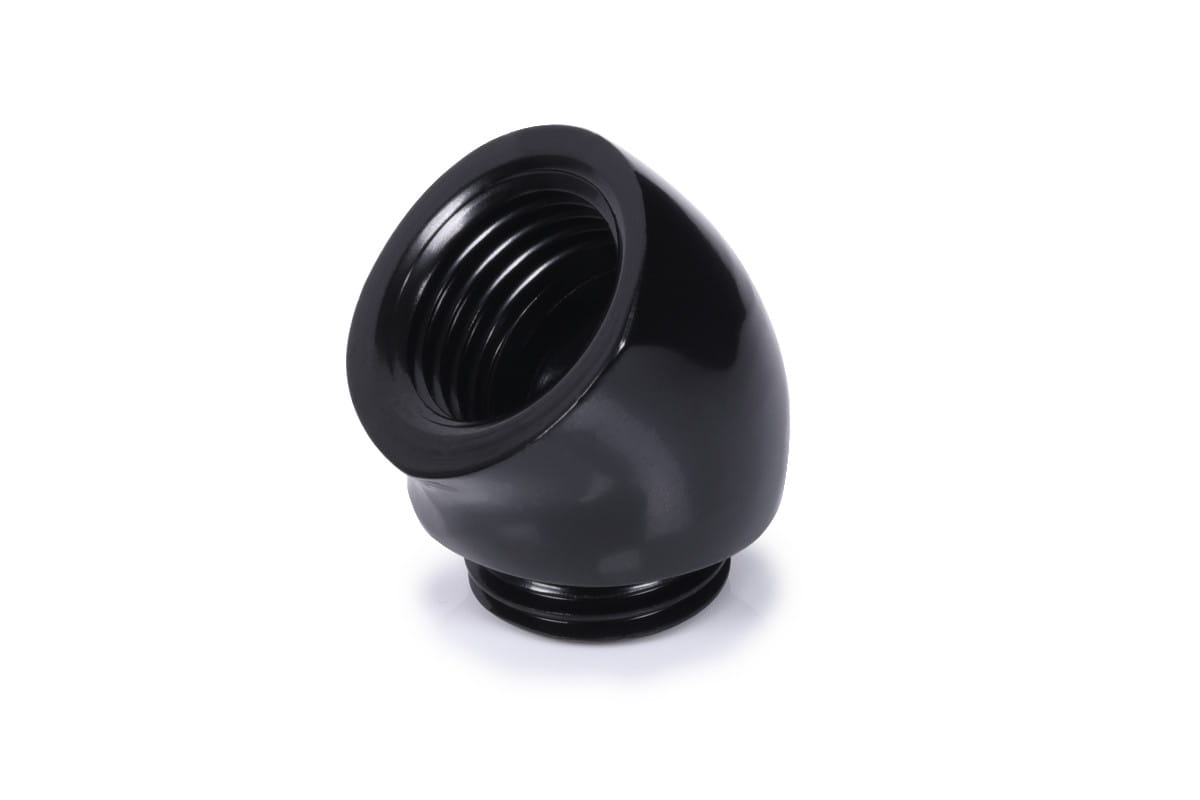 Alphacool icicle angled adapter 45 G1/4 OT to G1/4 IT - black