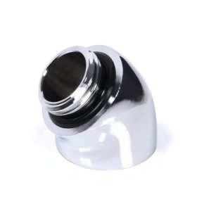 Alphacool icicle angled adapter 45 G1/4 OT to G1/4 IT - chrome