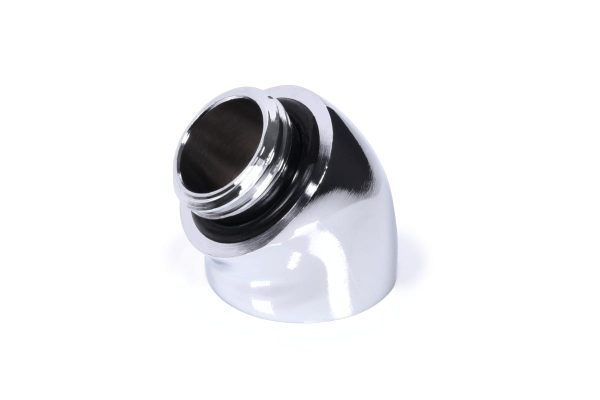Alphacool icicle angled adapter 45 G1/4 OT to G1/4 IT – chrome