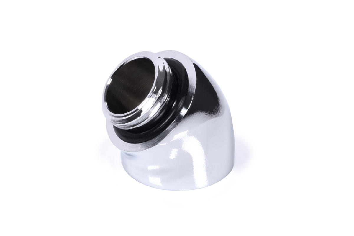 Alphacool icicle angled adapter 45 G1/4 OT to G1/4 IT - chrome
