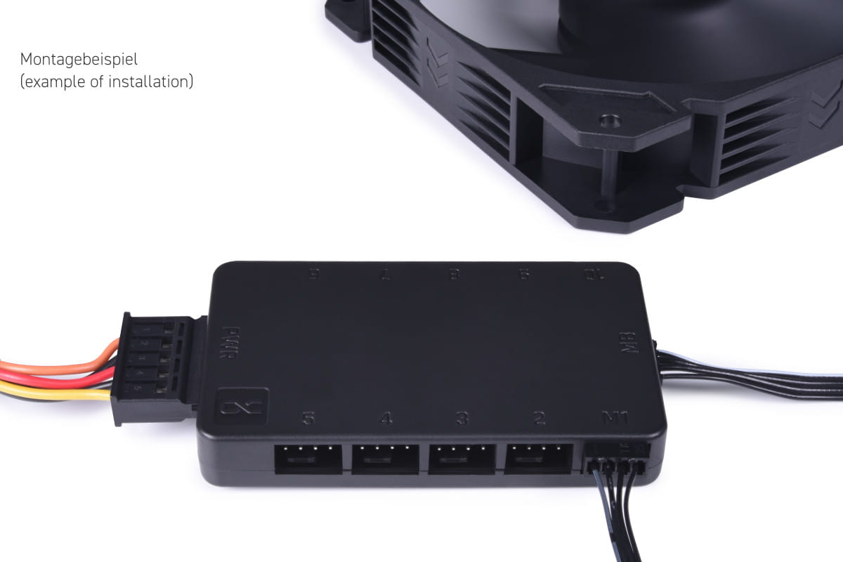 Alphacool Core 10x 4-Pin PWM splitter with SATA power connector