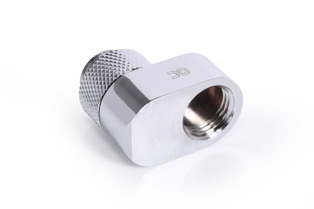 Alphacool Eiszapfen 16mm off set fitting rotatable G1/4 OT to G1/4 IT - chrome