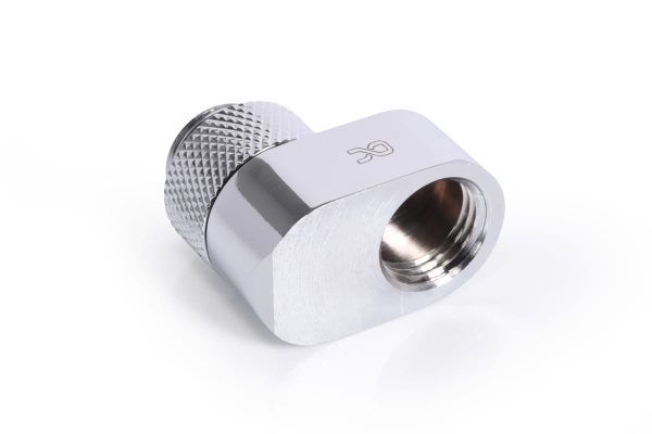 Alphacool Eiszapfen 16mm off set fitting rotatable G1/4 OT to G1/4 IT – chrome