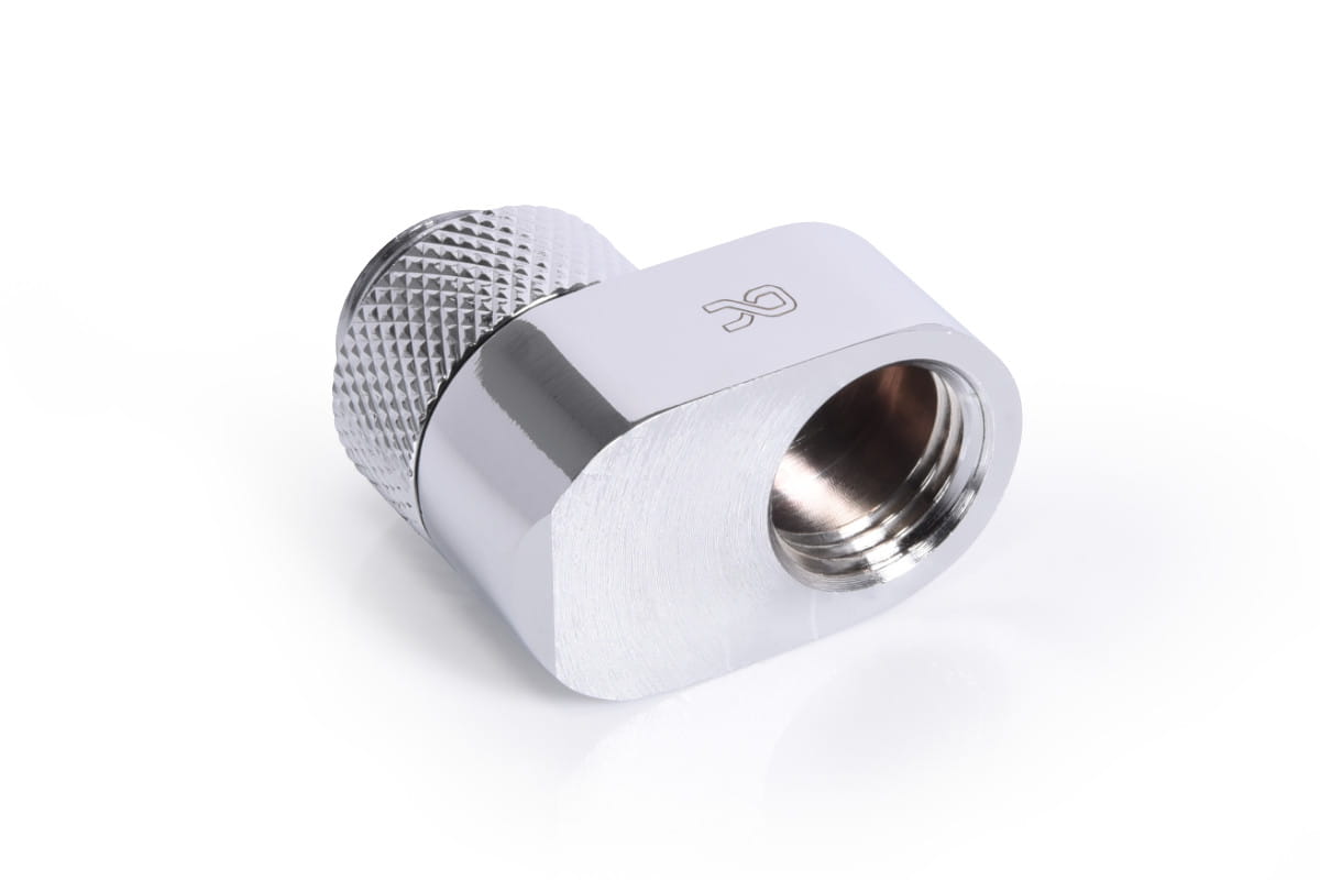 Alphacool Eiszapfen 16mm off set fitting rotatable G1/4 OT to G1/4 IT - chrome