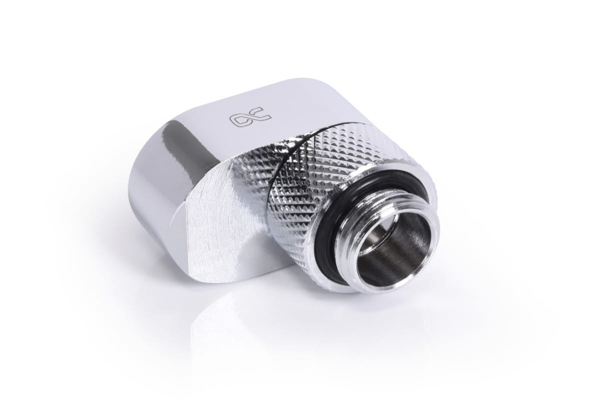 Alphacool Eiszapfen 16mm off set fitting rotatable G1/4 OT to G1/4 IT - chrome