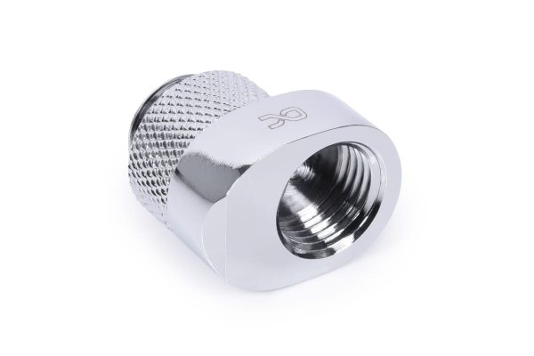 Alphacool Eiszapfen 8mm off set fitting rotatable G1/4 OT to G1/4 IT – chrome