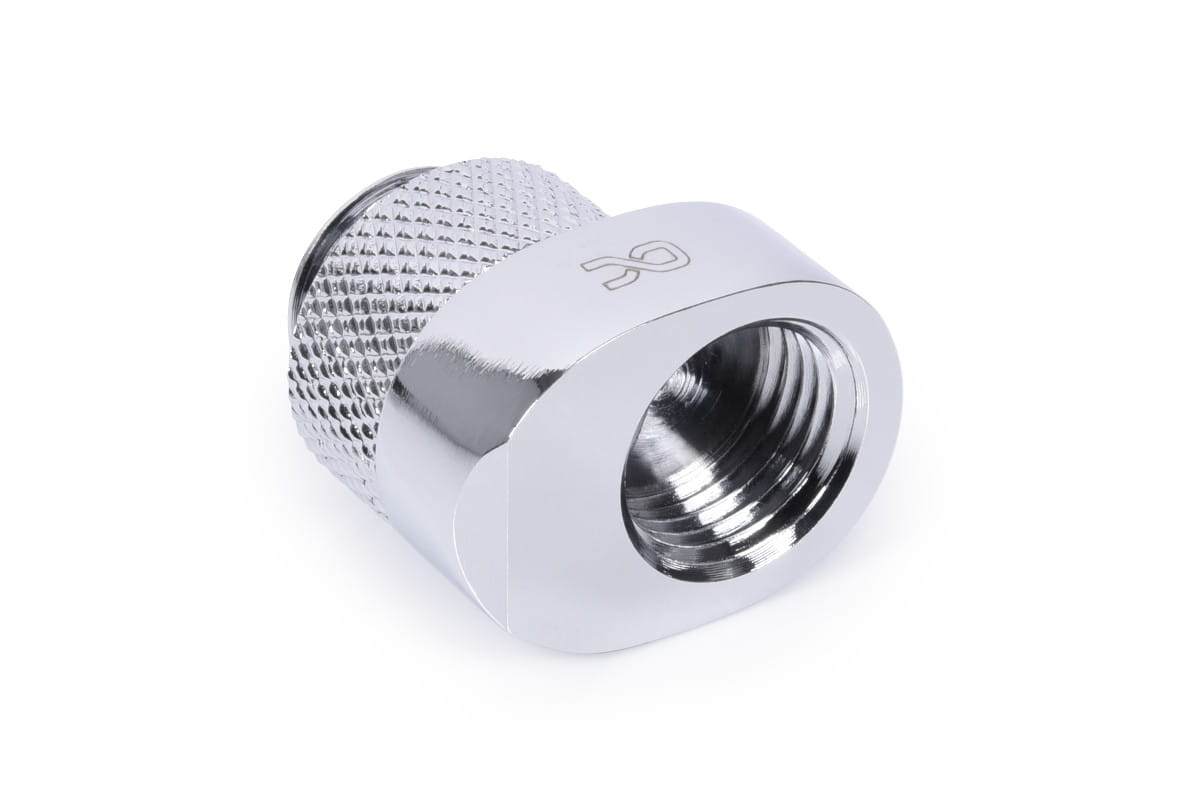 Alphacool Eiszapfen 8mm off set fitting rotatable G1/4 OT to G1/4 IT - chrome