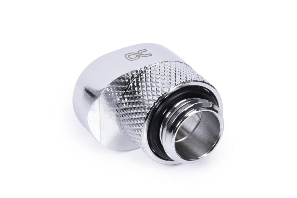 Alphacool Eiszapfen 8mm off set fitting rotatable G1/4 OT to G1/4 IT - chrome