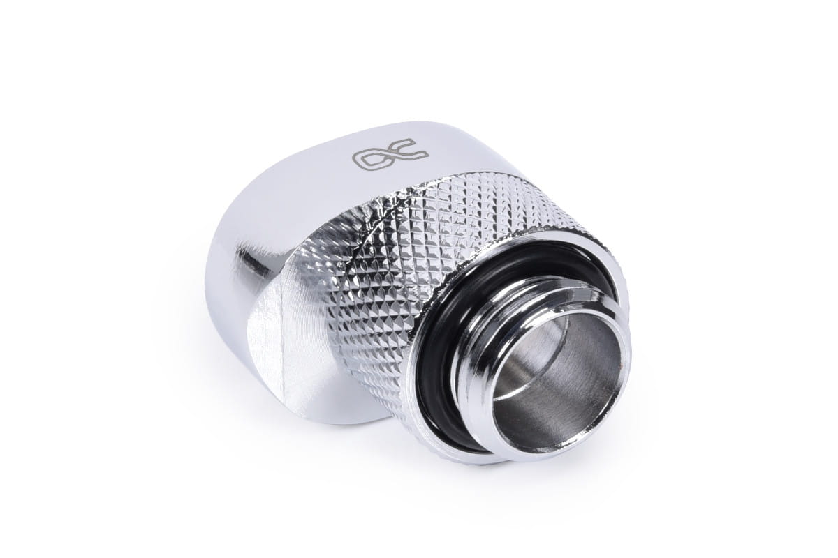 Alphacool Eiszapfen 8mm off set fitting rotatable G1/4 OT to G1/4 IT - chrome