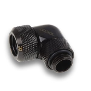 Alphacool Icicle 13mm HardTube compression fitting 90 rotatable G1/4 for Acryl/Brass tubes - 4pcs Set Deep Black